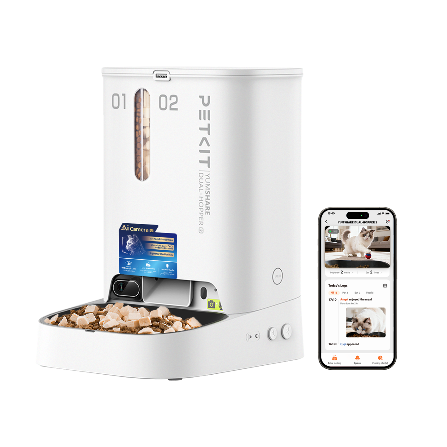 YUMSHARE DUAL-HOPPER 2 AUTOMATIC FEEDER WITH CAMERA